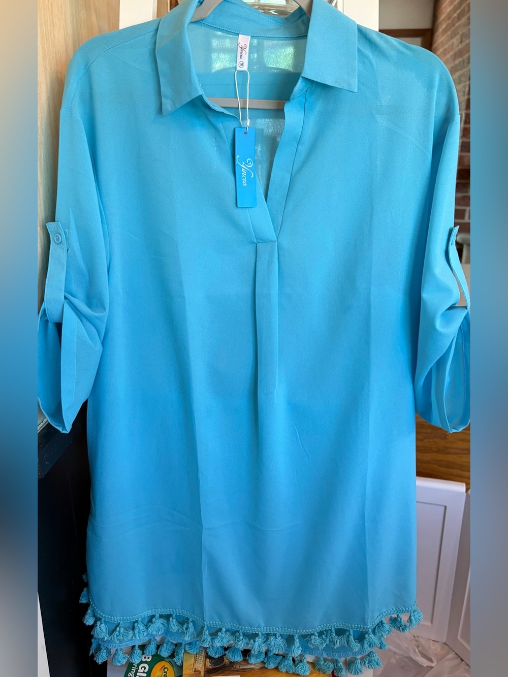 Renaur Airflow blouse 3/4 sleeves. Suitable for summer or swimsuit cover-up